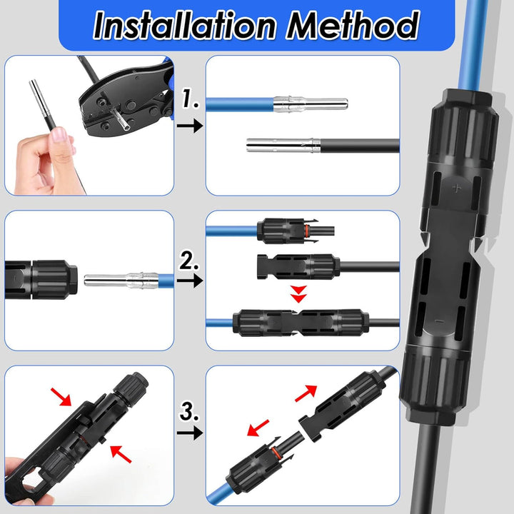 22 Paar Solarstecker,Selizo IP67 Stecker Solarpanel Stecker Männlich/Weiblich Solarpanel Kabelstecke