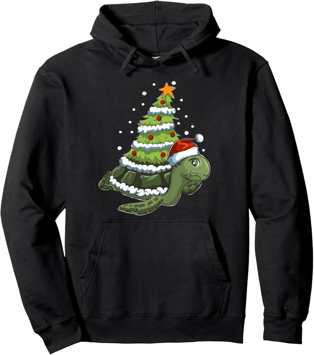 Weihnachtsbaum Weihnachtsmütze Weihnachten Schildkröte Pullover Hoodie