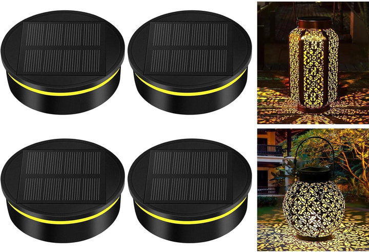 Flintronic Solarleuchten Ersatzteile, 4 Stück Solar Ersatzdeckel 7.9cm, Solarleuchten Ersatz Top mit