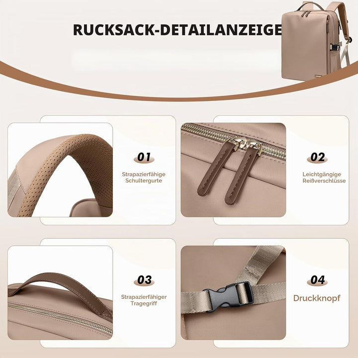 Stilvoller Laptop Rucksack für Damen von Fluggesellschaften zugelassen, Perfekt für die Arbeit das C