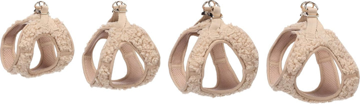 Flamingo Step&amp;Go Hundegeschirr Pookie – Beige – Grösse S (A: 30–35cm, B: 37–40cm, 5mm) – Weiches Fle