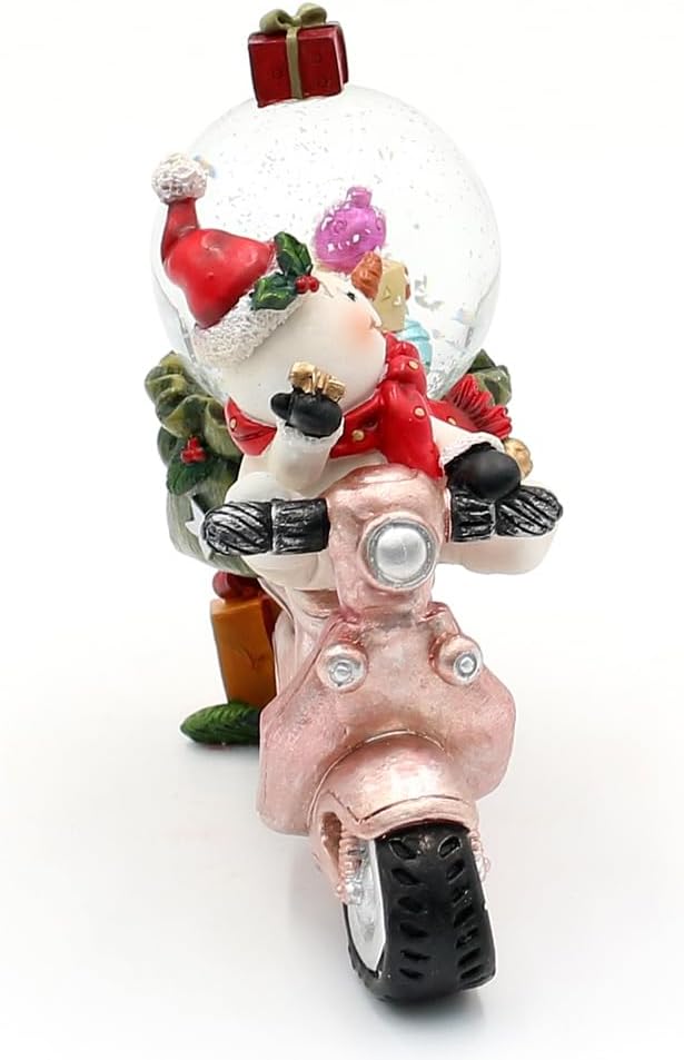 Schneekugel Schneemann auf Roller - Motorrad, L/B/H/Ø Kugel 11 x 6 x 11 cm Ø 4,5 cm, Schneemann