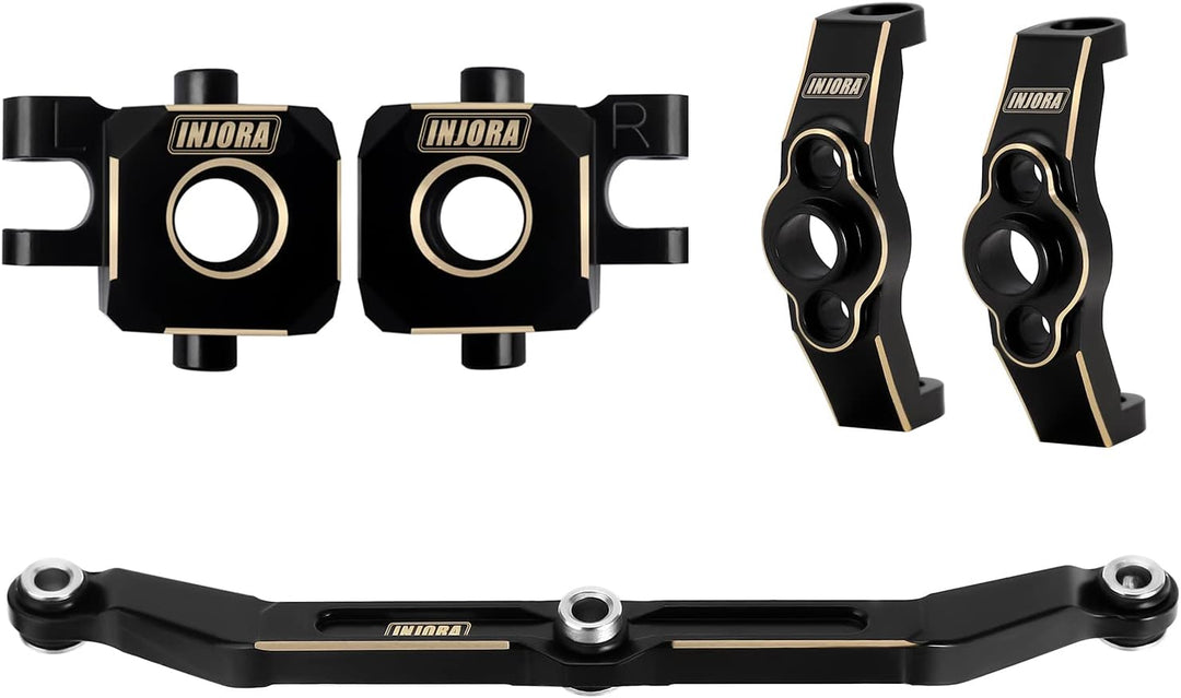 INJORA Messing Lenkblöcke Achsschenkel & Lenkrollen C-Hubs Lenkstange mit vollem Spiel für TRX4M Upg