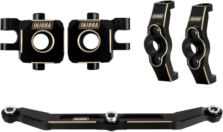 INJORA Messing Lenkblöcke Achsschenkel & Lenkrollen C-Hubs Lenkstange mit vollem Spiel für TRX4M Upg