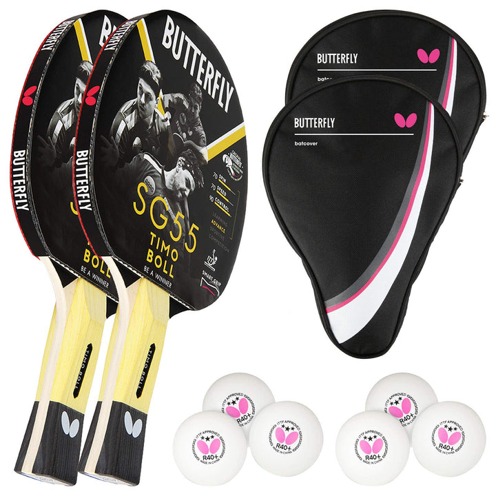 Butterfly® Timo Boll SG55 Tischtennisschläger | Tischtennis Racket Bat Hobby Training | geübte Freiz
