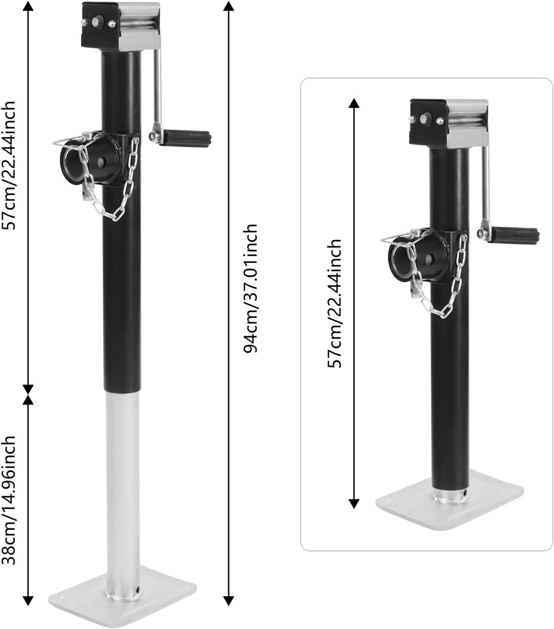 Anhängerstützen Höhenverstellbar, 380 mm Anhänger Stützen bis 5000lbs, Stützlast Ausdrehstütze Kurbe