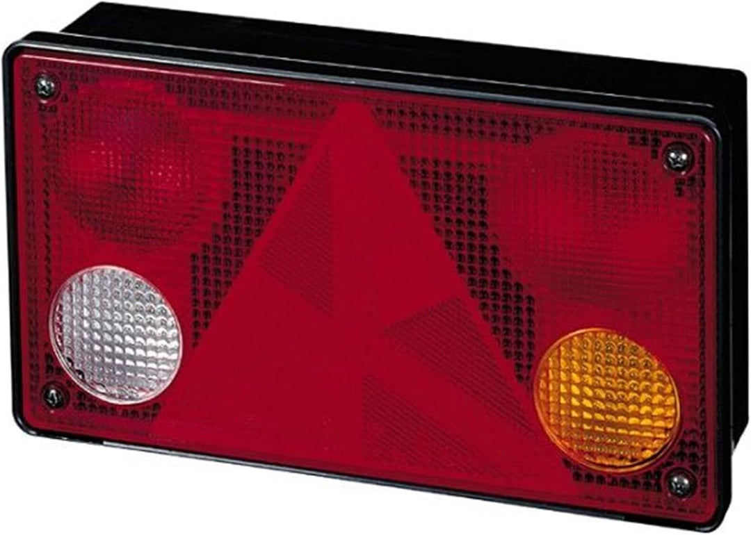 HELLA - Heckleuchte - Glühlampe - Anbau/geschraubt - Lichtscheibenfarbe: mehrfarbig - Stecker: Flach