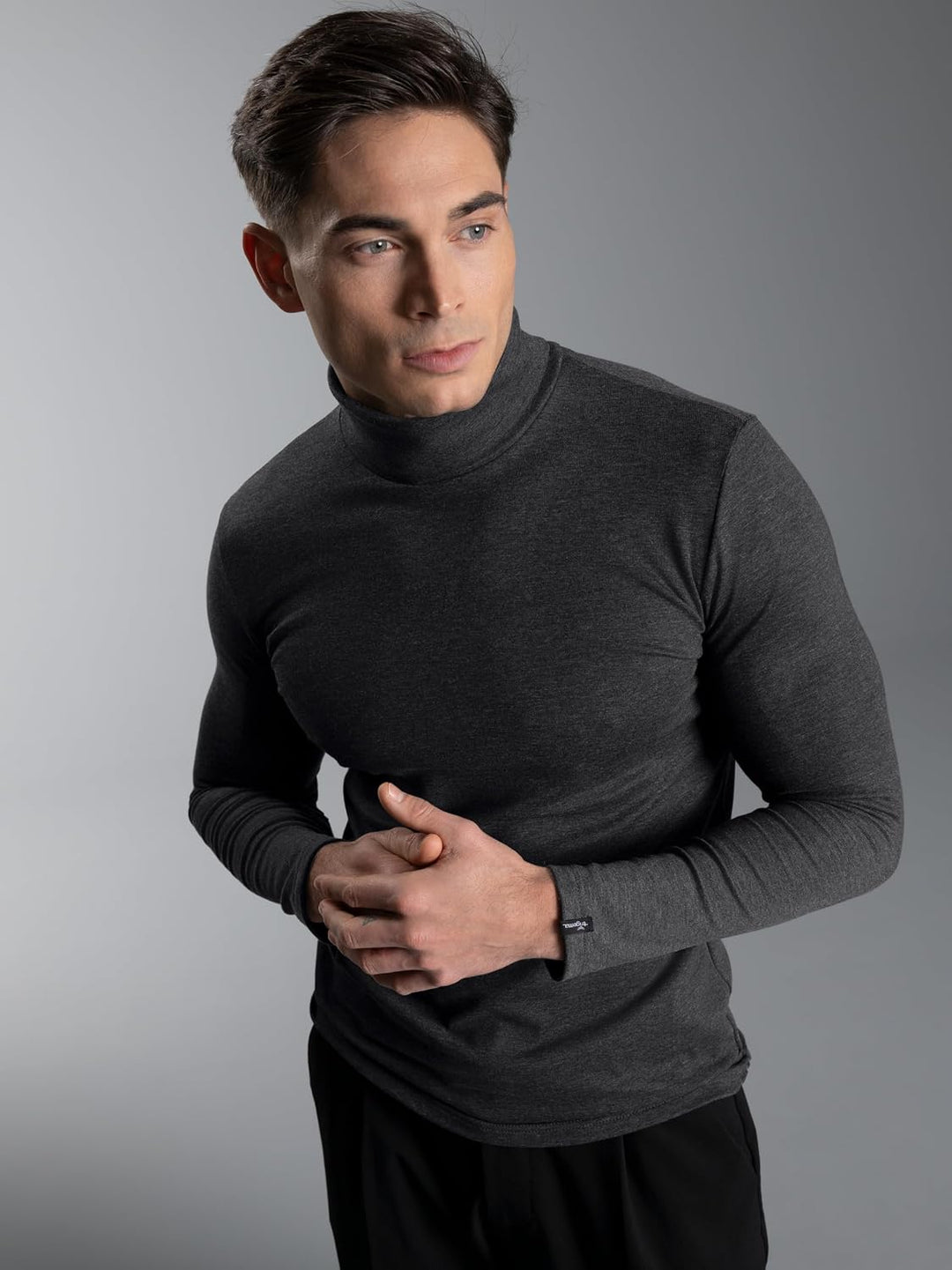 TRIGEMA Rollkragenshirt XS Anthrazit-melange, XS Anthrazit-melange