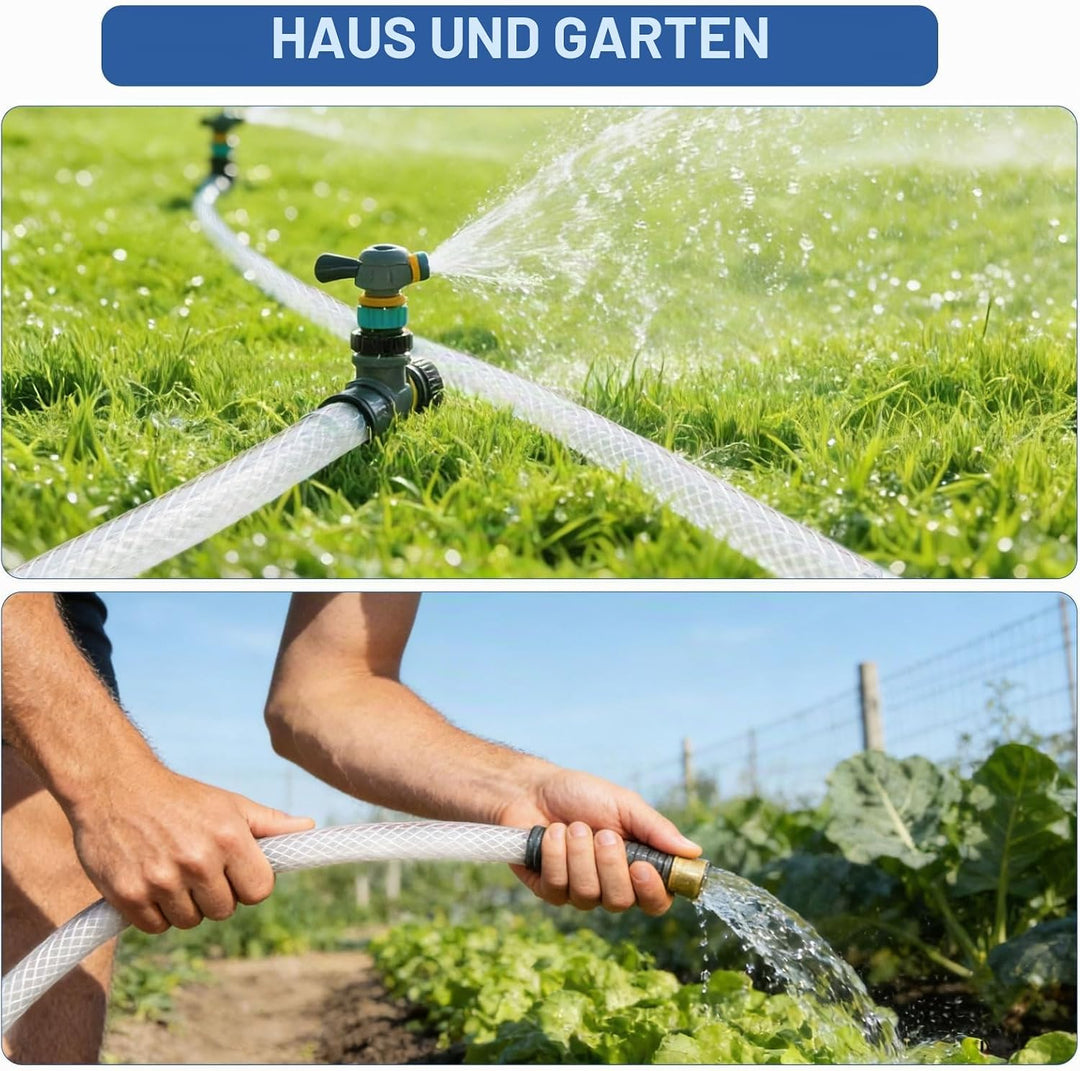 Geflochtener PVC Gewebeschlauch 25x32mm 3 Meter, Transparent Verstärkter Hochdruck Schlauch, Flexibe