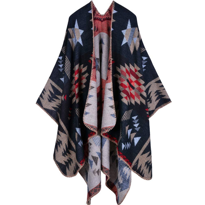 Lifetooler Poncho Damen Winter Strick Cape Cardigan Übergrosse Poncho Schal Elegant Warm Wendeumhang
