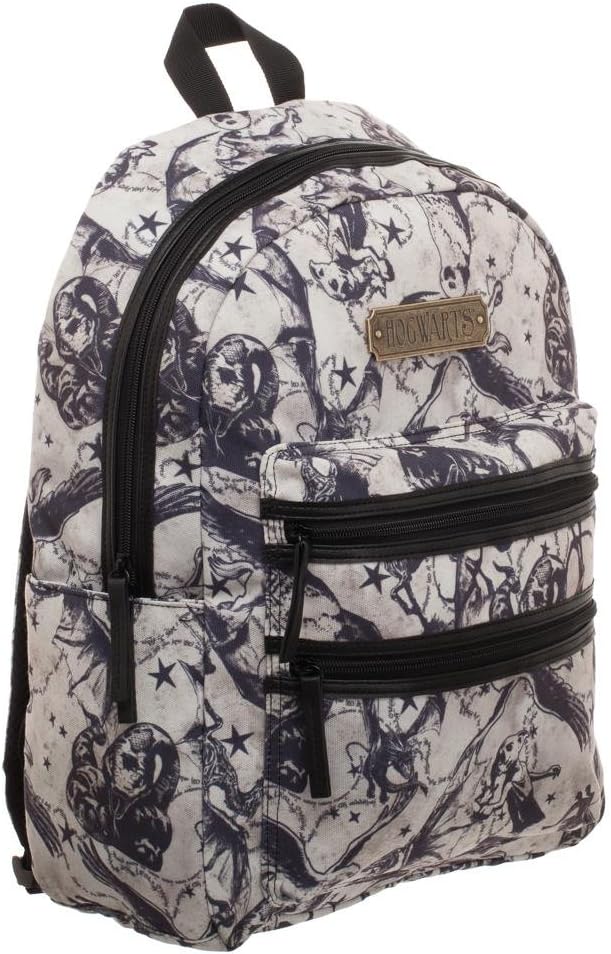 Bioworld MERCHANDISING Sac à dos double zip officiel Harry Potter - Beasts Rucksack, 43 cm, Weiss (B