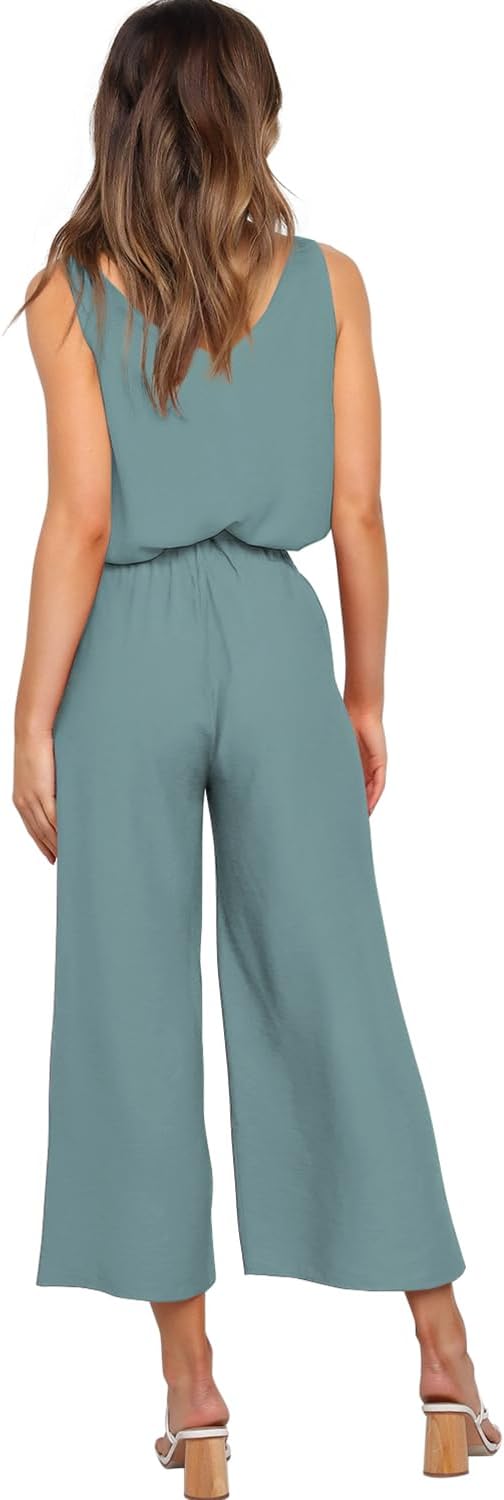FANCYINN Frauen 2 Stück Casual Trainingsanzug Sommer Ärmelloses Tank Top Hose mit hoher Taille und T