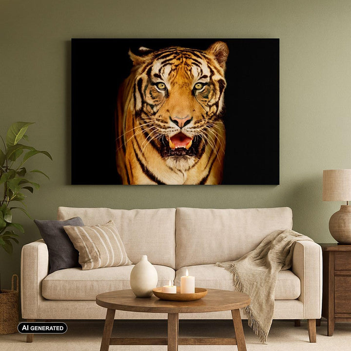 ARTTOR Bilder auf Leinwand tiger tier Leinwandbild mit Rahmen 70x50cm Wandbilder Dekoration Wohnzimm