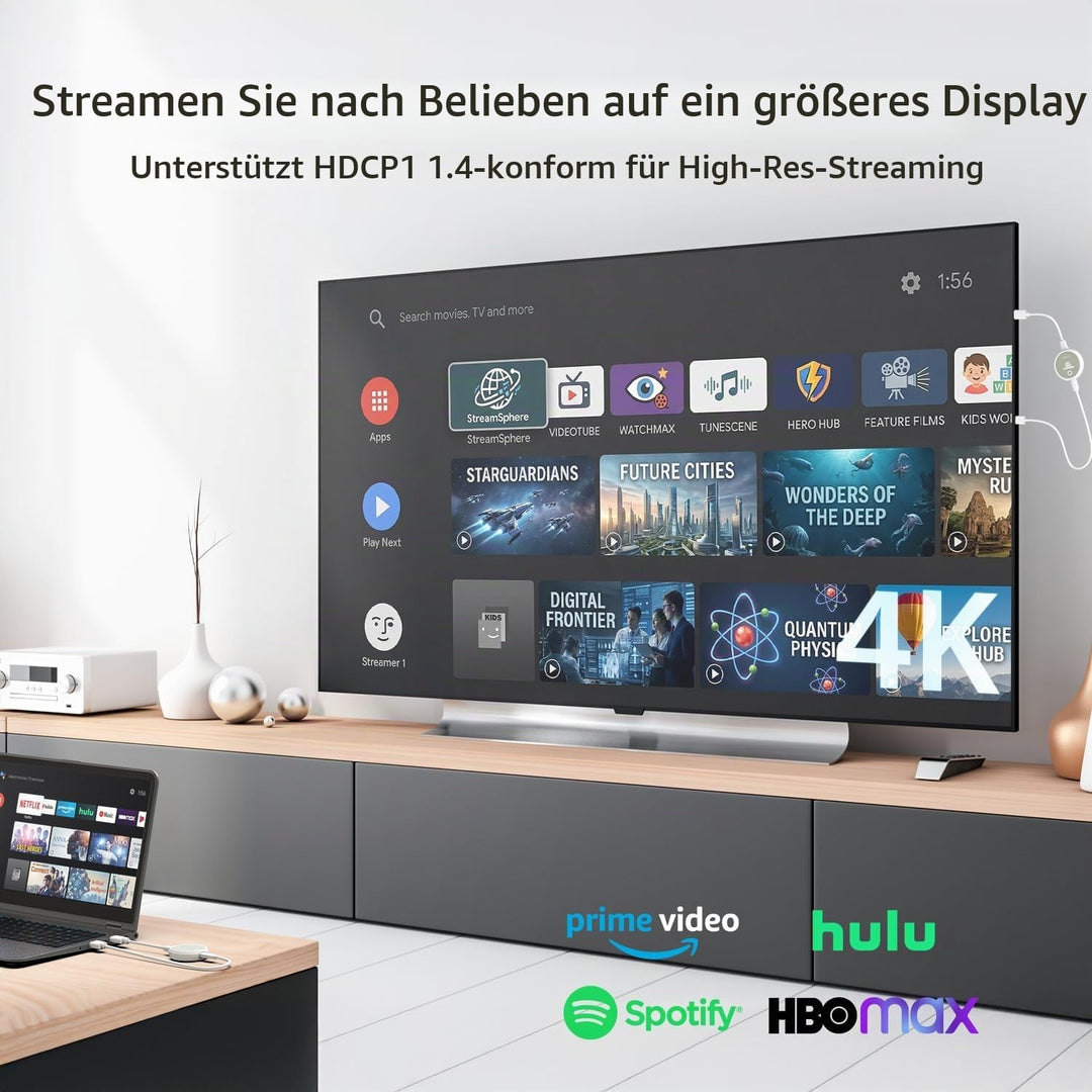 j5create ScreenCast 4K Wireless HDMI Transmitter und Receiver, Wireless HDMI Extender, unterstützt 4