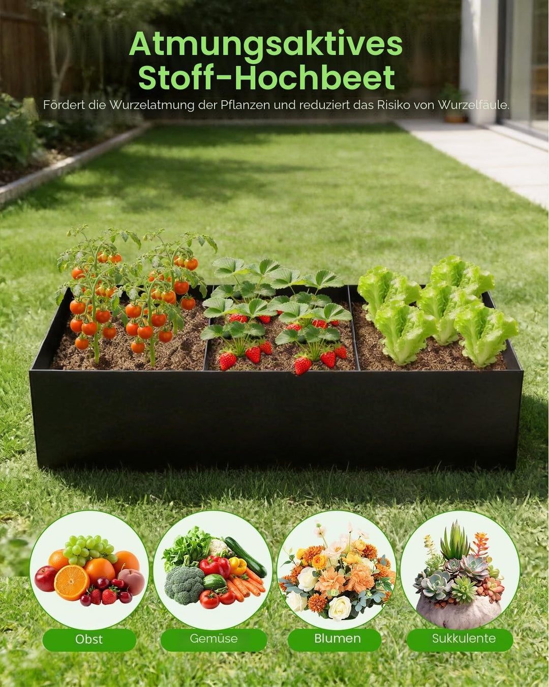 Gurken Rankhilfe 127 x 162cm mit Pflanztasche, 2-in-1 Rankhilfe für Gurken &amp; Tomaten, Höhenverstellb