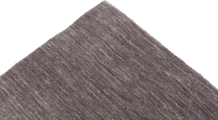 RUG PRINCE Wollteppich Gabbeh Uni 80x200 Handgewebt Läufer Schwarz Einfarbig Handarbeit Schwarz 80x2