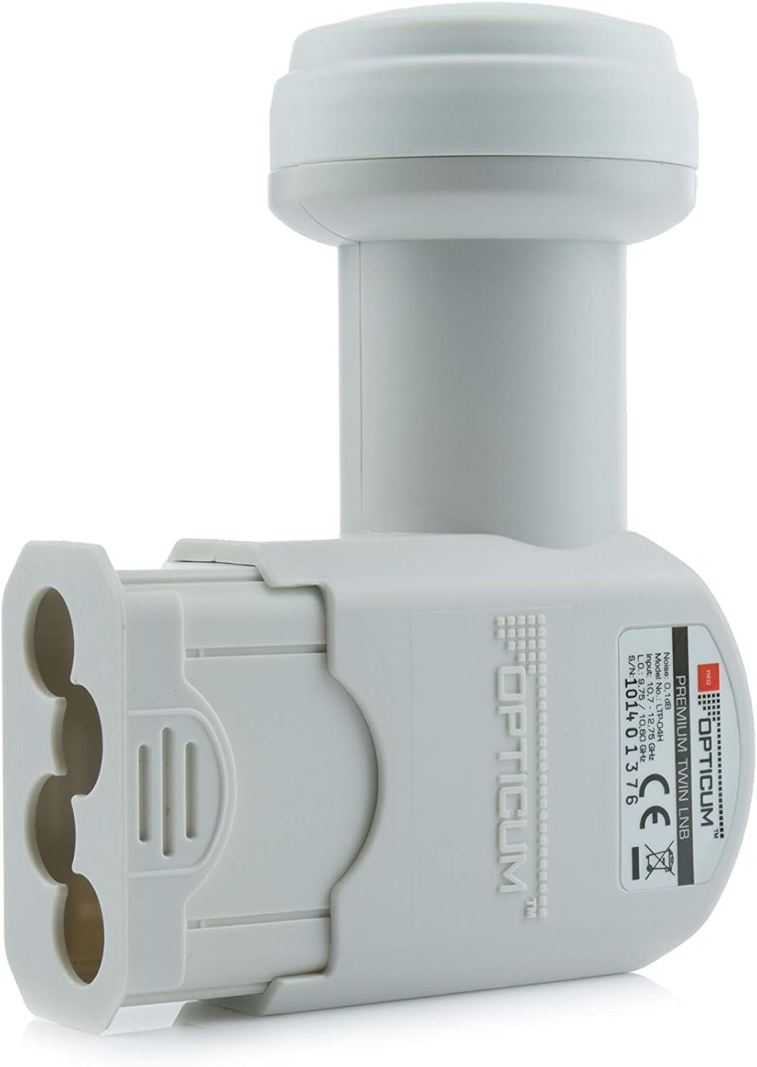 Opticum X80 Satelliten-Antenne (80 cm, Stahl - lichtgrau, TÜV zertifiziert, mit Twin LNB LTP-04H) li
