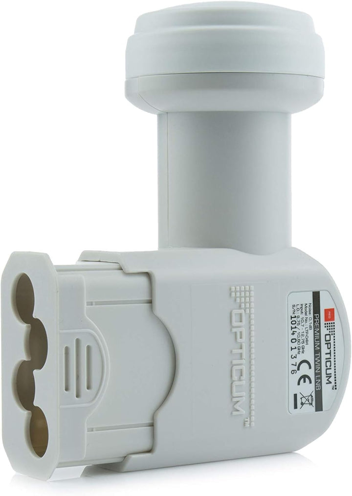 Opticum X80 Satelliten-Antenne (80 cm, Stahl - lichtgrau, TÜV zertifiziert, mit Twin LNB LTP-04H) li