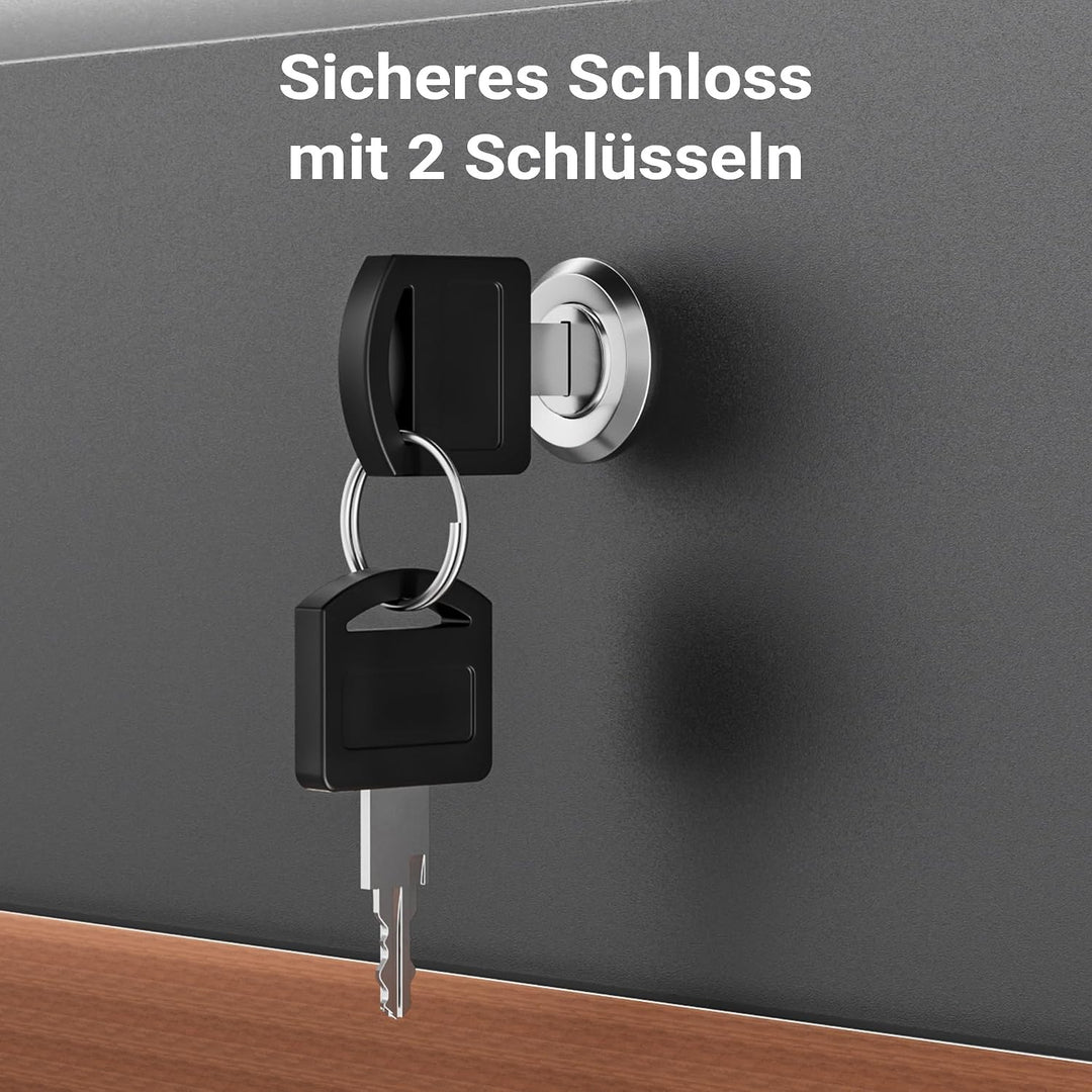 Wiltec Standbriefkasten mit Zeitungsrolle in Holzoptik 395 x 142 x 1150 mm aus Stahl, Briefkasten mi