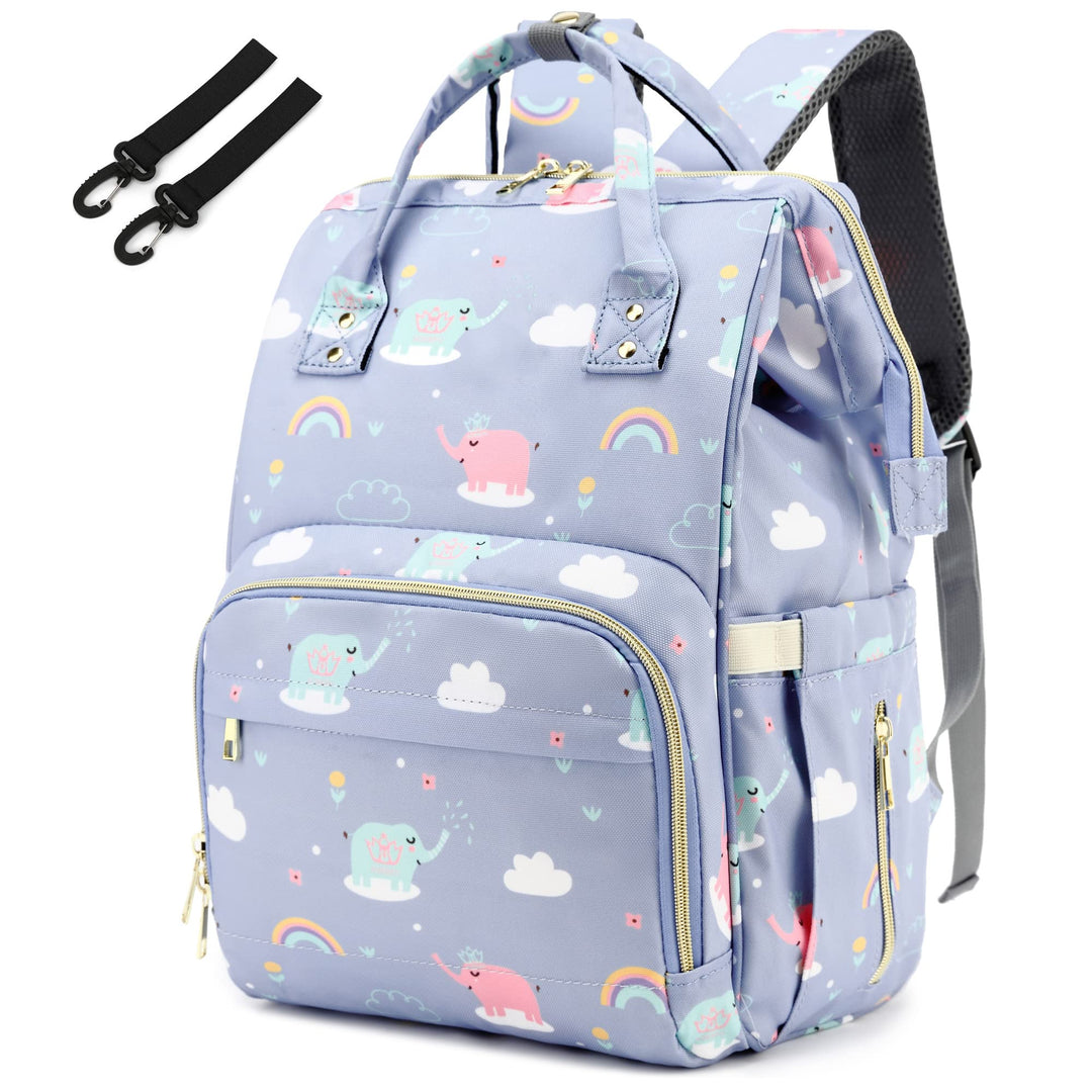 Wickeltasche Rucksack für Babys, Mädchen, Mutter, wasserdicht, grosse Windeltaschen für Frauen, Elef