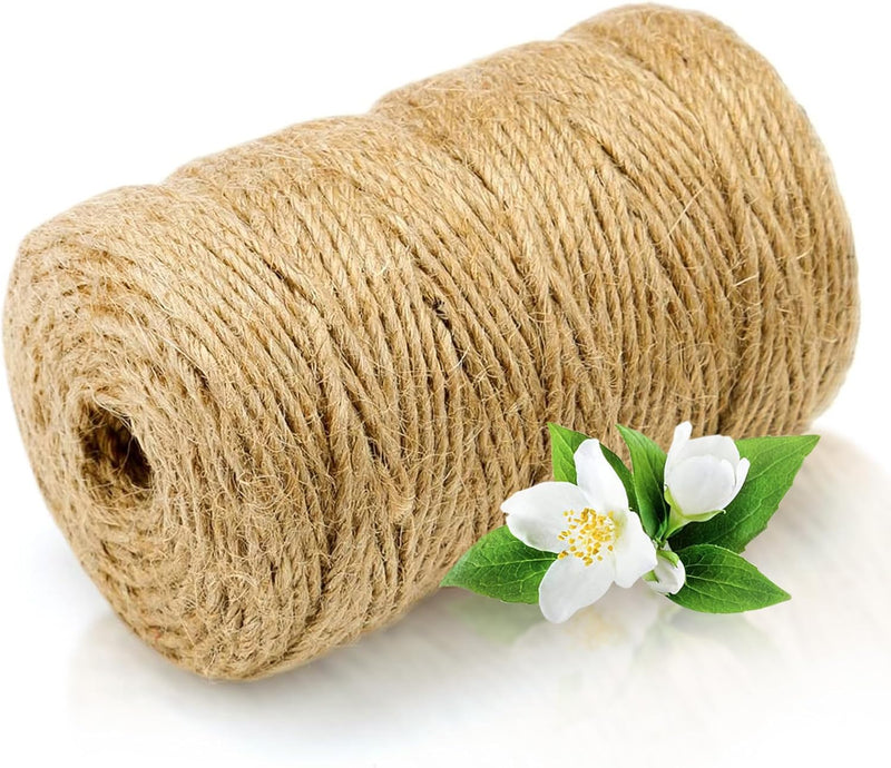 Abio Jute-Schnur 500m 2-3mm Jutegarn Schnur reissfest 100% Natur Jute Kordel Deko Paketschnur Naturf