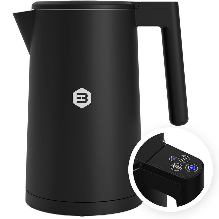 Balter Edelstahl Wasserkocher mit Temperatureinstellung, 40°C-100°C, Doppelwand, BPA frei, 1,7L, Sch