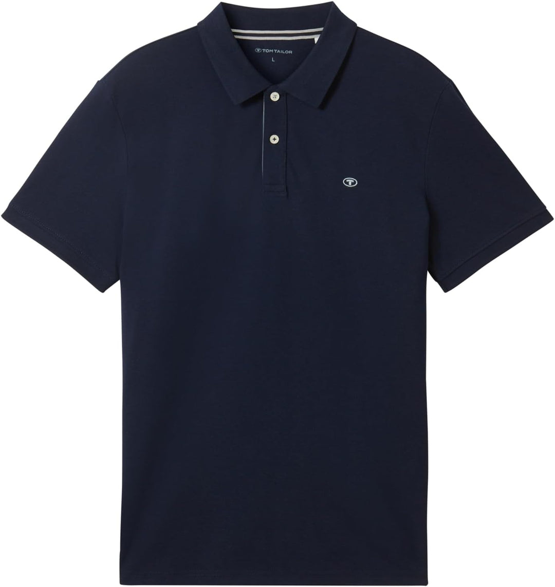 Tom Tailor Herren Baumwolle Basic Piqué Poloshirt S 10668 - Sky Captain Blue, S 10668 - Sky Captain