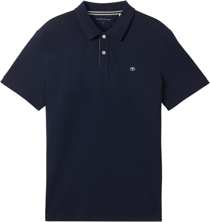 Tom Tailor Herren Baumwolle Basic Piqué Poloshirt S 10668 - Sky Captain Blue, S 10668 - Sky Captain