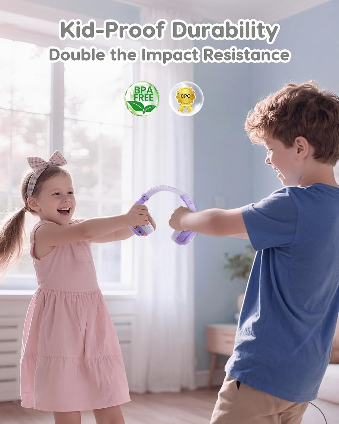 Bluetooth Kopfhörer Kinder, 85dBA Sicheres Volumen, Bluetooth 5.4, BPA Frei/CPC Zertifiziert, 75 Std