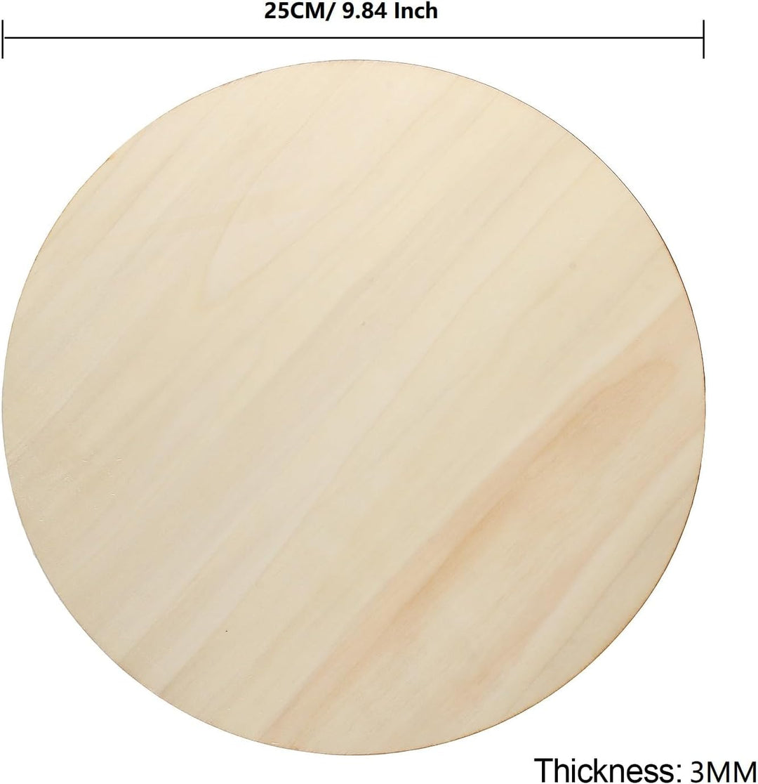 20 Stück Runde Holzscheiben 30 cm, 3mm Dick Holzplatte Rund, Unbehandelte Untersetzer rund Natur Hol