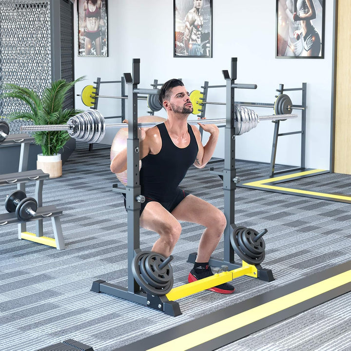 Squat Rack Hantelständer, verstellbare Langhantelablage höhenverstellbar, Multifunktione Kniebeugens