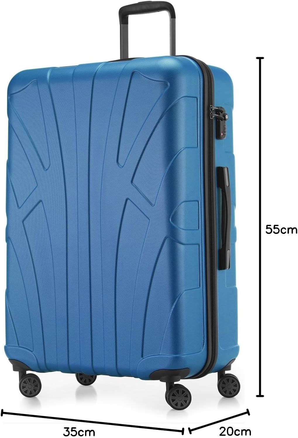 suitline Handgepäck Hartschalen-Koffer Koffer Trolley Rollkoffer Reisekoffer, TSA, 55 cm, ca. 34 Lit