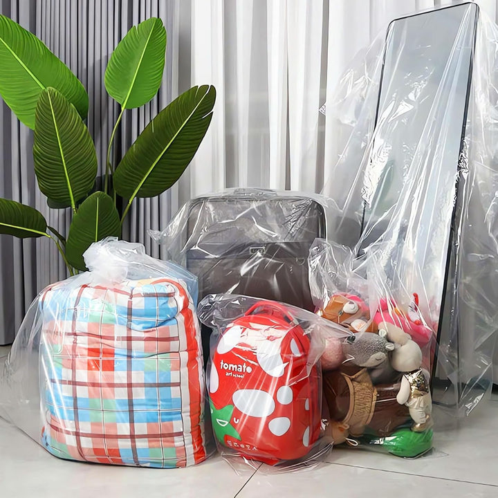 DBREAKS 10 Stück 100x150CM Extra Grosse Gaint Durchsichtige Kunststoff-Aufbewahrungstaschen, Plastik