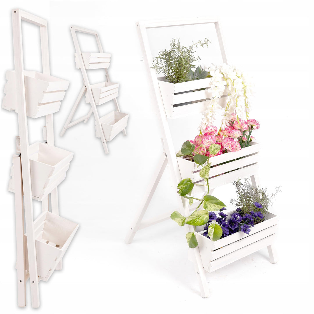 ECODECO Hochbeete für Garten Pflanzenregal aus Holz | Kaskadierendes Blumentreppe für Outdoor Indoor