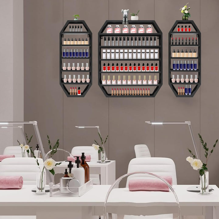 3 Stück Nagellack Regal, Wandmontage Nagellackregal Metall Nagellack Aufbewahrung, Lippenstift Parfü