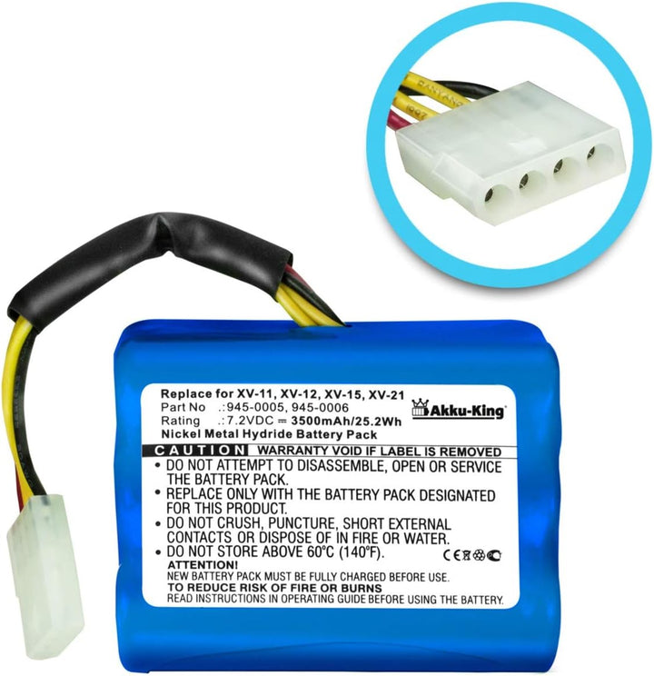 Akku-King Akku kompatibel mit Neato 945-0005, 945-0006, 205-0001, 945-0024 - NI-MH 3500mAh - für Rob