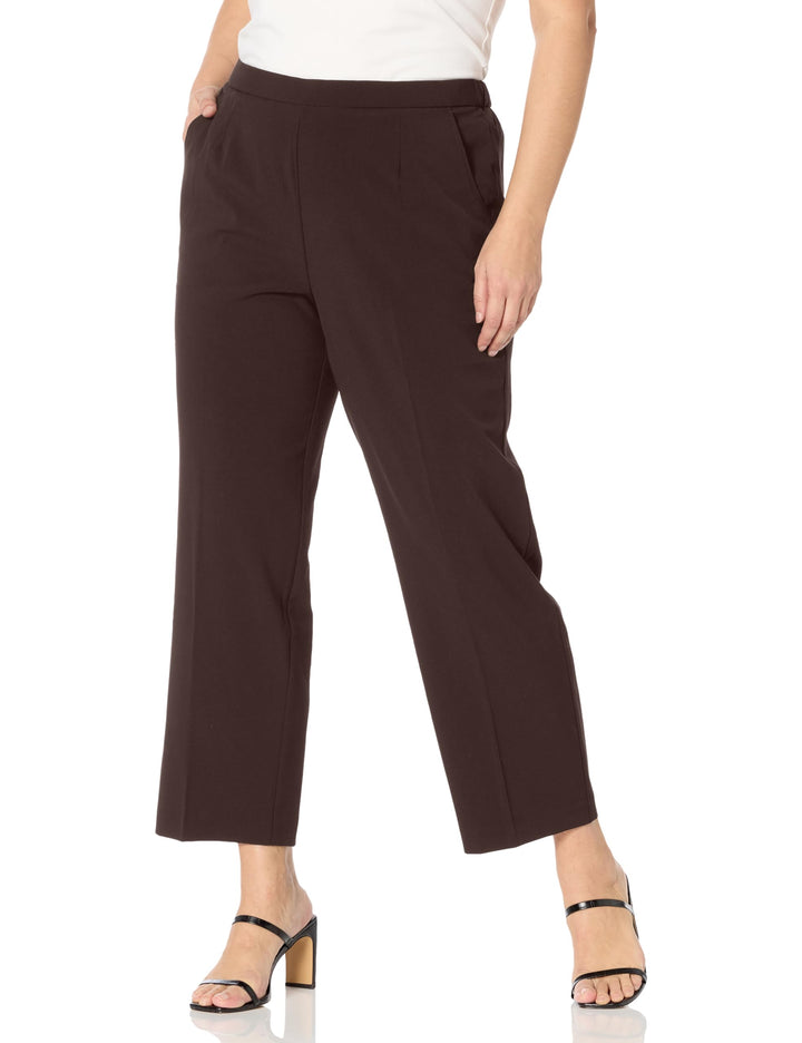 Briggs New York Damen Briggs Women's Pull On Dress Pant Regular Short Length Freizeithose 8 Brown, 8