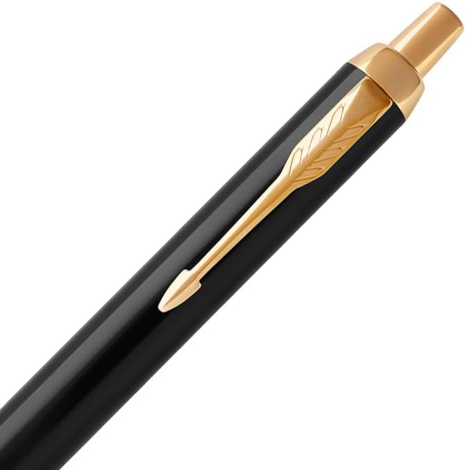 polar-effekt Parker IM Druckkugelschreiber mit Gravur - Schwarz-gold - Grossraummine blauschreibend