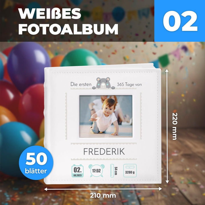 Maverton Einsteckalbum + mit Aufdruck - für 200 Fotos 10x15-100 weisse Seiten - Weihnachtsgeschenke