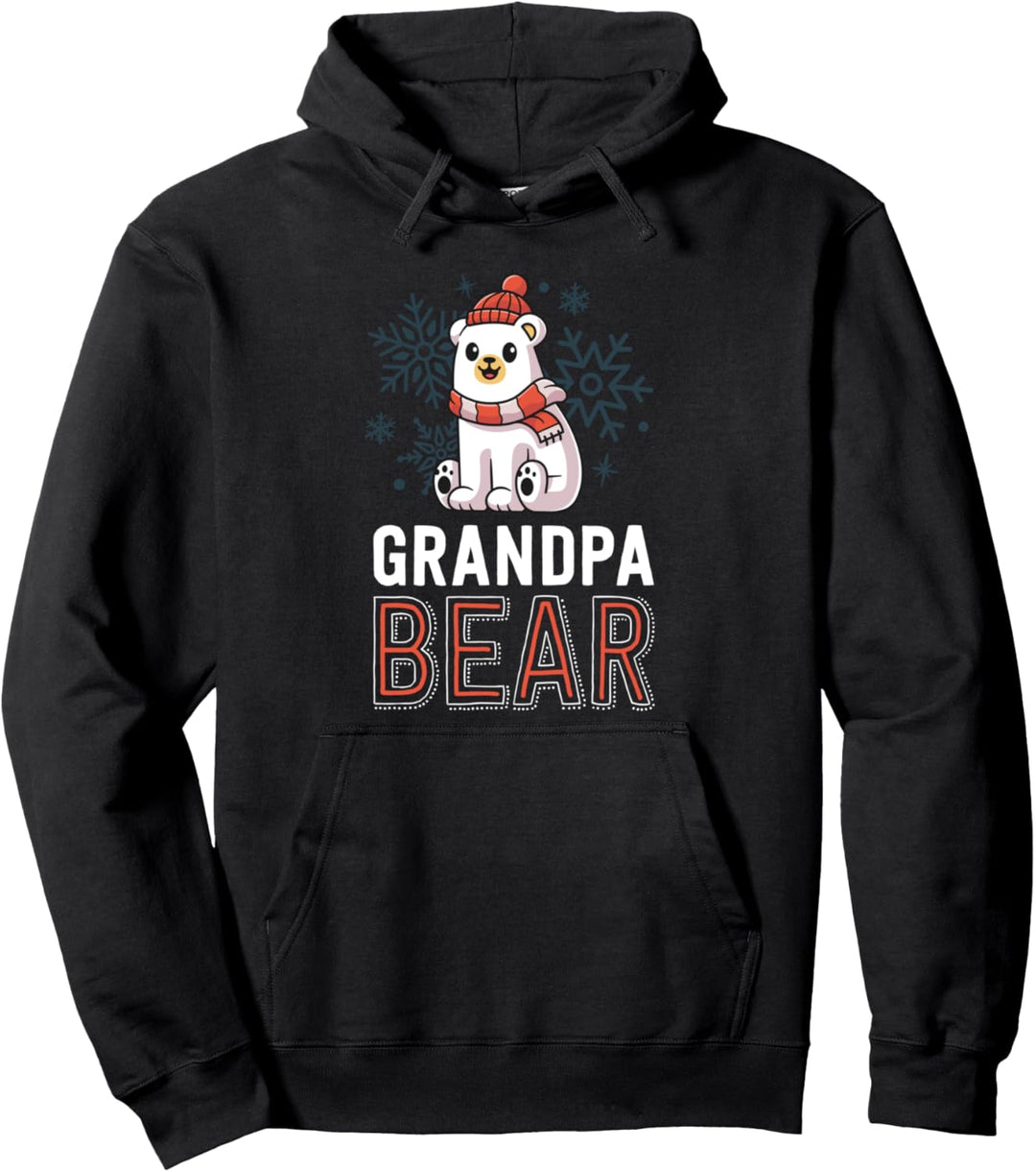 Grandpa Bear Family Christmas Shirt Polar Bear Holiday Xmas Pullover Hoodie