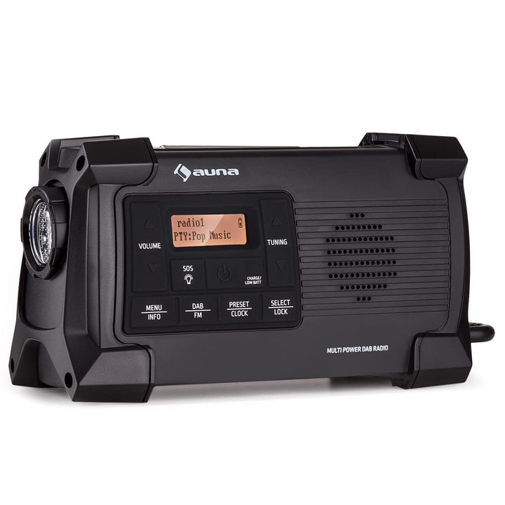 Auna Dab, FM/Dab/Dab+, tragbares Radio mit Bluetooth, Stereo-Lautsprecher, AUX-Leistung mit LCD-Disp
