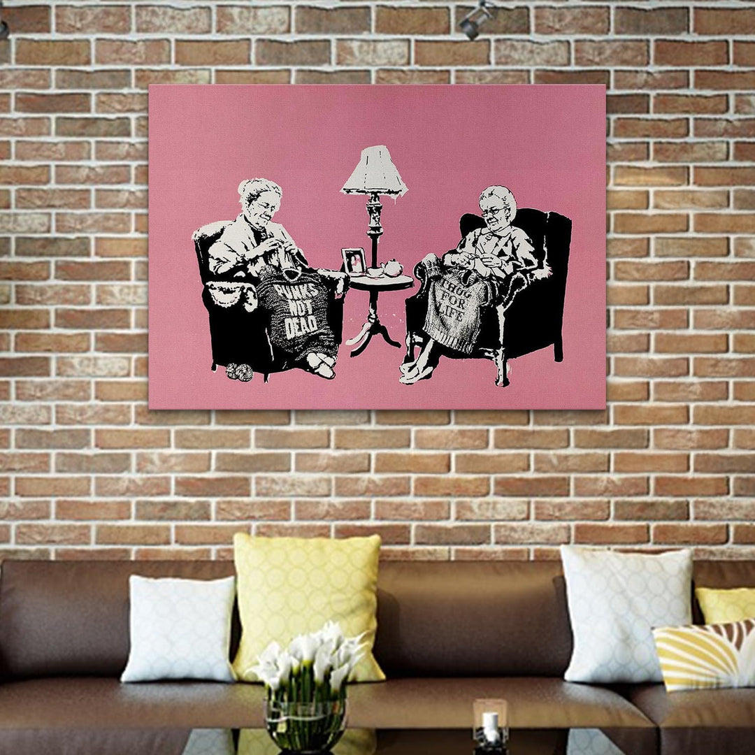 Giallobus - Gemälde - Banksy - - Standardleinwand - 140x100-24 - Nonne - Bereit zum Aufhängen - Mode