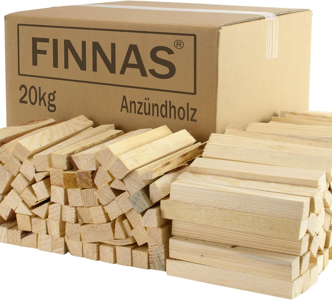 FINNAS 20kg Anfeuerholz Anzündholz Anmachholz Brennholz Kaminholz Kaminscheit Span Smoker Grill BBQ