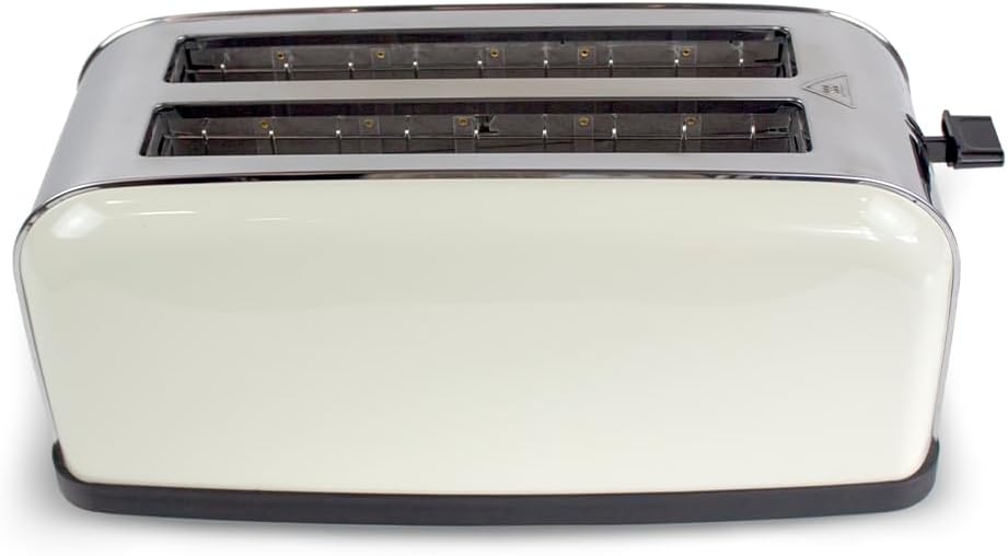 PRIXTON Bianca PRO Toaster | 2 grosse Fächer für 4 Scheiben, 7 Röststufen, Leistung 1500W, Edelstahl