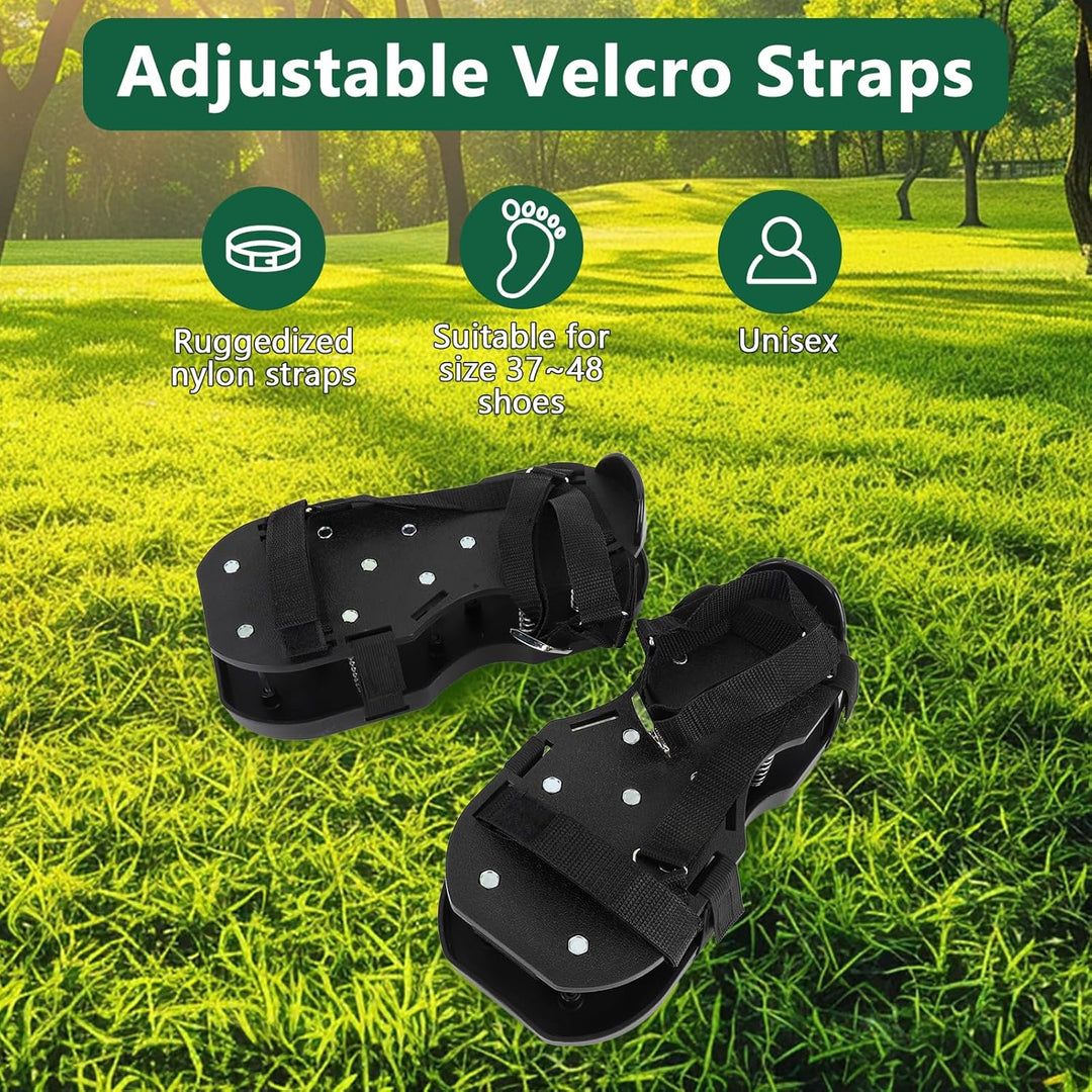 Gugxiom Nagelschuhe mit Klettverschluss, Rasenbelüfter Schuhe mit Feder, Automatisch Schmutz und Blä