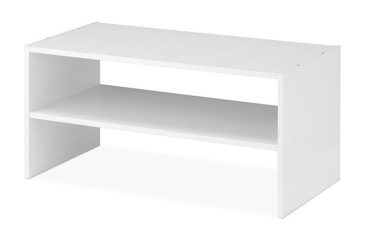 Whitmor Schuhregal aus Holz, stapelbar, 2 Ablagen, 61 cm, Weiss Weiss 24 INCH Modern, Weiss 24 INCH