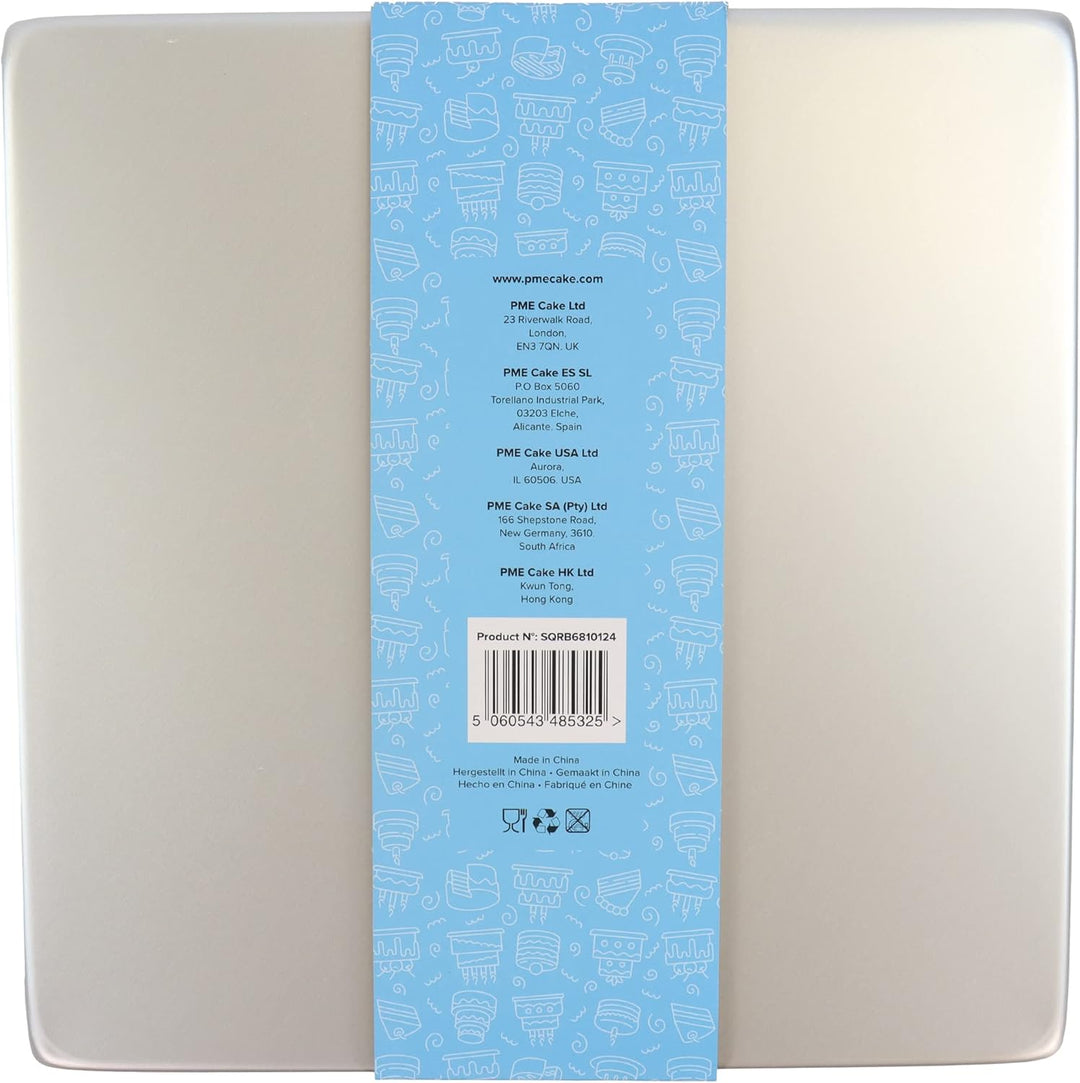 PME - Quadratische Kuchenformen 15, 20, 25, 30 cm x 10 cm tief, 4er-Satz, Silber, SQRB6810124