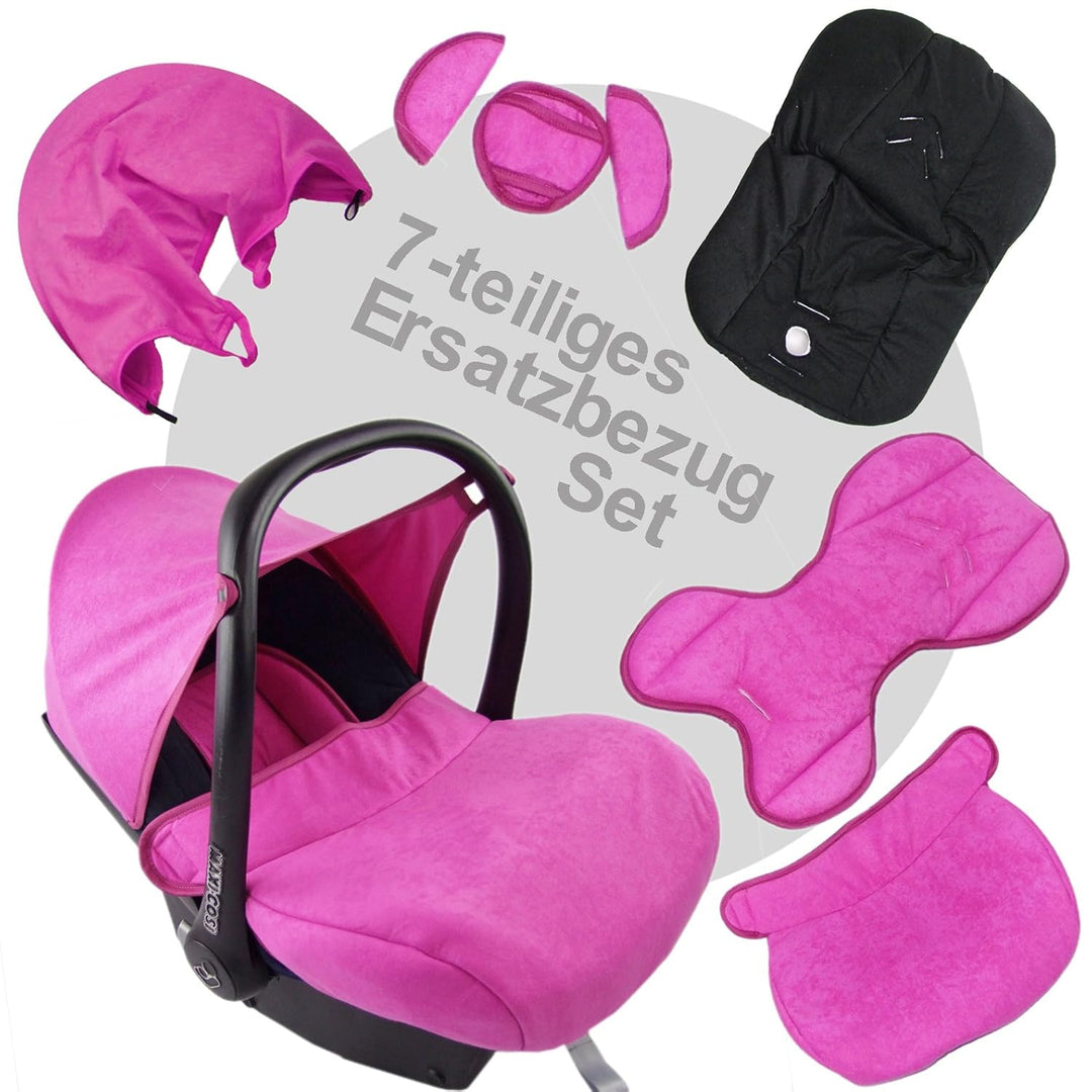 BAMBINIWELT Bezug Ersatzbezug kompatibel mit Maxi-Cosi CabrioFix für Babyschale 7-tlg Komplett-Set (