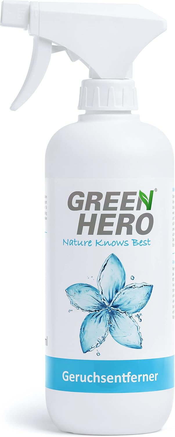 Green Hero Geruchsneutralisierer Spray 500ml für Textilien, Schuhe, Wohnräume und Auto zur Entfernun