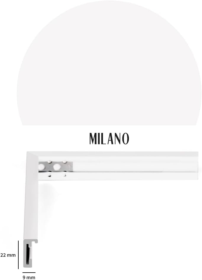 Bildershop-24 Bilderrahmen Milano Aluminium Alubilderrahmen 33 x 95 cm Weiss Fotorahmen, Wechselrahm